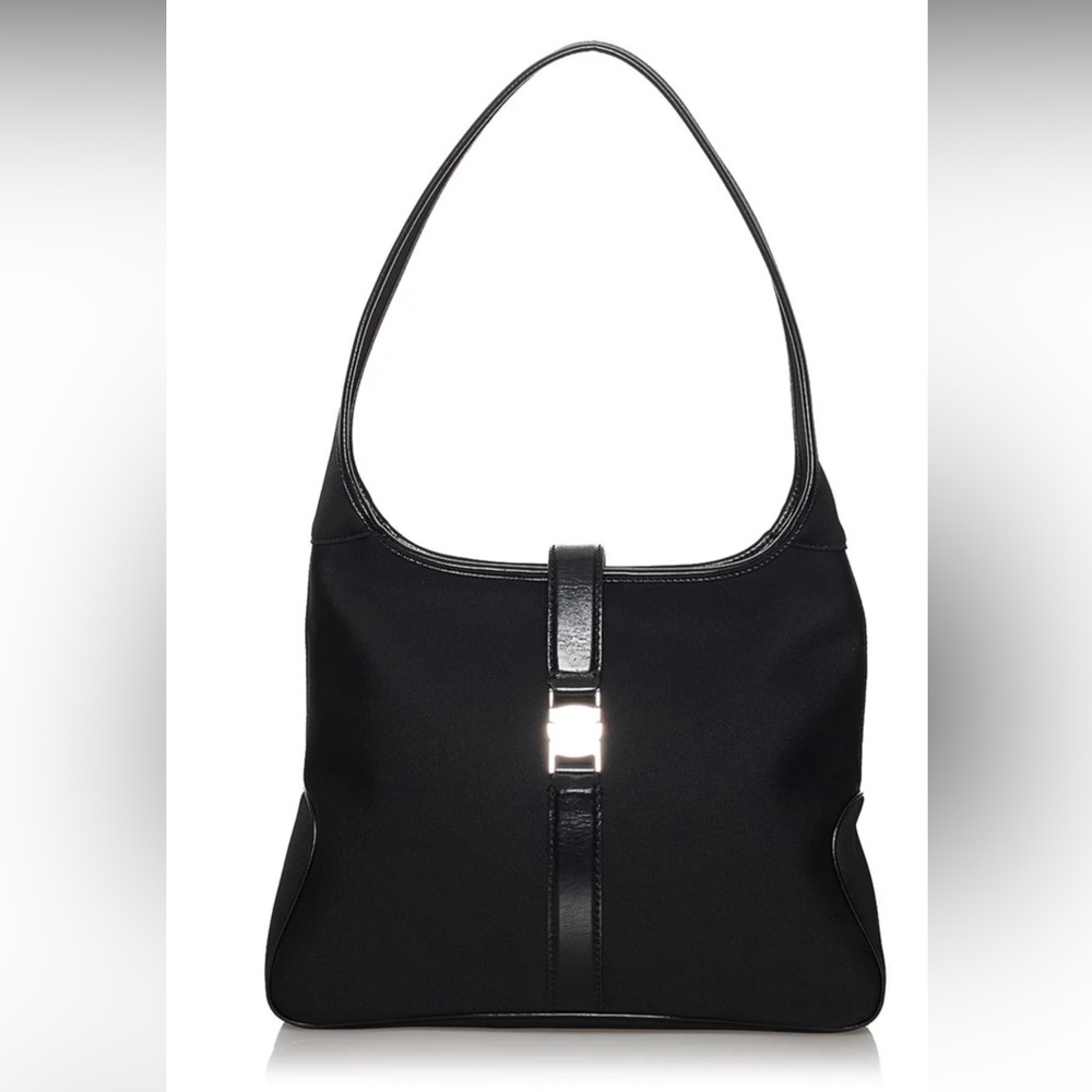 Vintage 2000’s Salvatore Ferragamo Vara Canvas Hobo Bag Black